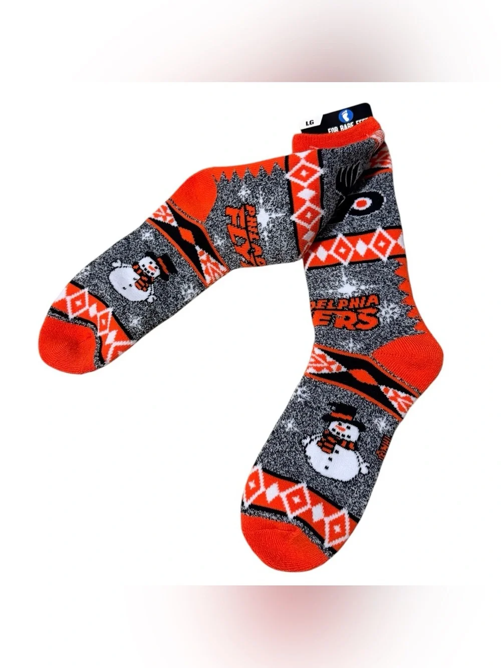 For Bare Feet NHL Philadelphia Flyers Holiday Socks